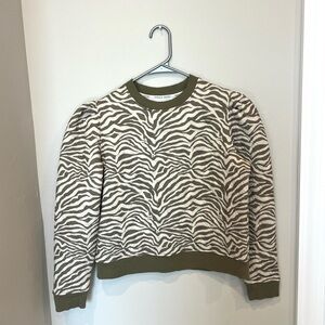 Tuckernuck Sport Quilted Zebra Print Campbell Pullover Size Small
